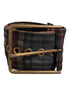 Dolce & Gabbana Plaid Fabric Logo Plate Brass Buckle Belt